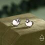 Fluffy Sheep Stud Earrings In Sterling Silver, thumbnail 8 of 12