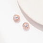 Gold Plated Round Crystal Stud Earrings, thumbnail 4 of 6