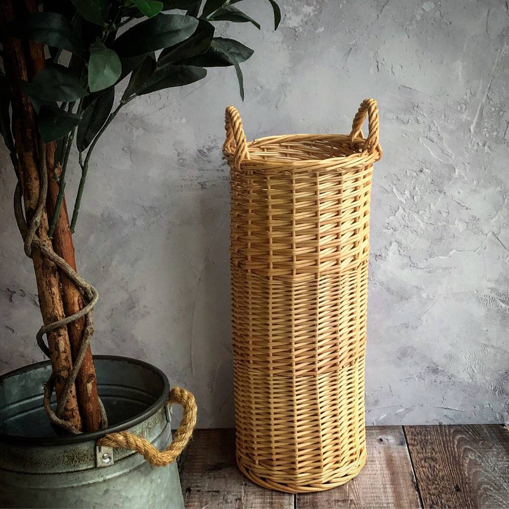 Wicker Umbrella Storage Basket By Garden Selections