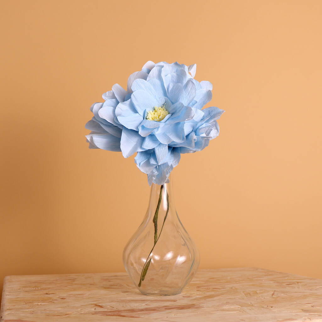 Grand Peony Paper Flower, Blue, 1 of 2