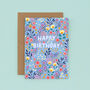 Floral Birthday Card For Women, Light Blue Flowers, For Her, thumbnail 2 of 5