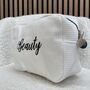 Personalised Waffle Embroidered Makeup Cosmetic Bag, thumbnail 4 of 4