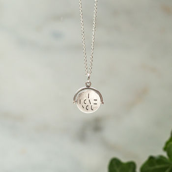 Sterling Silver 'I Love You' Spinner Charm Necklace, 3 of 5