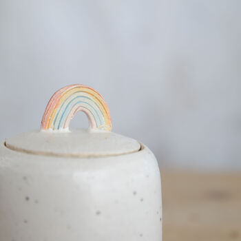 Handmade Rainbow Ceramic Lidded Pot, 4 of 4