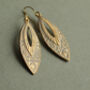 Victorian Brocade Gold Drop Earrings, thumbnail 5 of 7