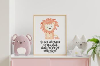 Be Strong And Courageous Lion Print, 4 of 6