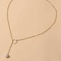 Y Shape White Pearl Drop Gold Plated Lariat Necklace, thumbnail 2 of 4