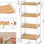 Multi Tier Bamboo Storage Rack Shelves Organiser Unit, thumbnail 12 of 12