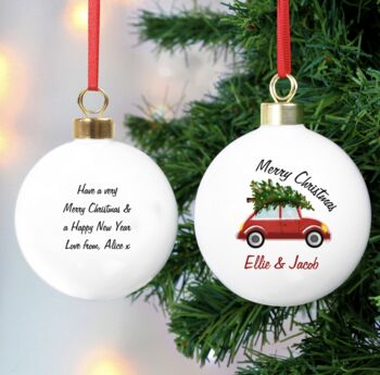 Personalised 'Driving Home For Christmas' Bauble, 4 of 4