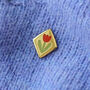 Tulip Flower Gold Enamel Pin Badge, thumbnail 1 of 5