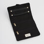 Black Quilted Velvet Embroidered Jewellery Roll, thumbnail 4 of 6