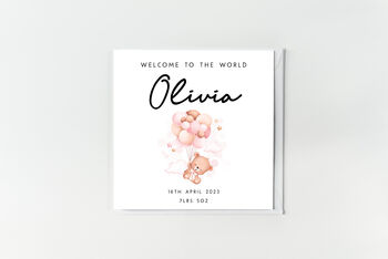 Personalised New Baby Girl Card, 3 of 3