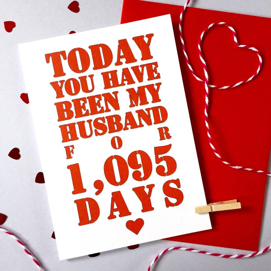Personalised Days You've Been My Husband/Wife Card By Ruby Wren Designs ...