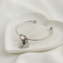 Personalised Heart Knot Gemstone Bangle, thumbnail 3 of 8
