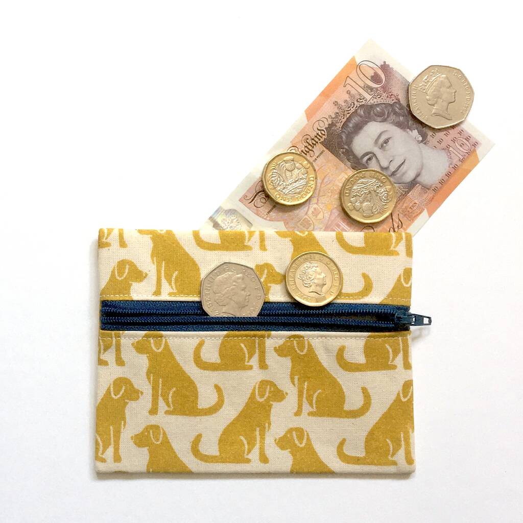 Dog Coin Purse. Cotton Pouch. Handmade By Cetus