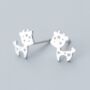 Sterling Silver Deer Stud Earrings, thumbnail 1 of 4