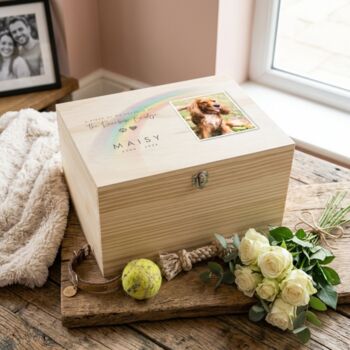 Personalised Rainbow Bridge Photo Pet Keepsake Box, 2 of 12