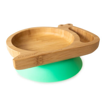 Bamboo Tableware Suction And Section Plate Snail Green, 2 of 4