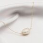 Cara Single Sideways Large Pearl Necklace, thumbnail 2 of 2