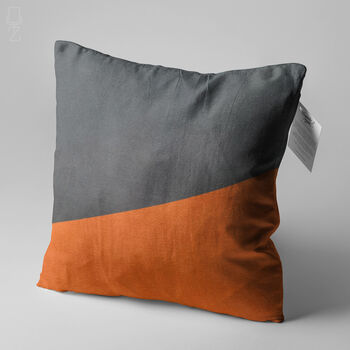 Geometric Burnt Orange And Grey Chenille Cushion Cover, 8 of 11