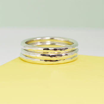 Hammered Sterling Silver Stacking Rings, 4 of 6