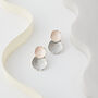 Matte Pink And Grey Double Disc Stud Earrings, thumbnail 1 of 3