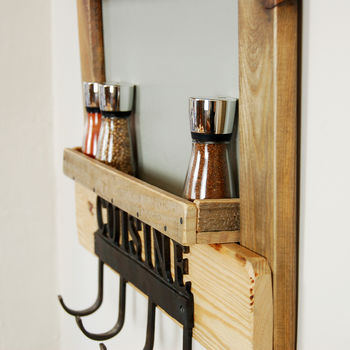 Wooden Spice Rack With Hooks, 3 of 5
