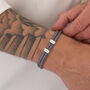 Personalised Men's Grey Cord Silver Story Bracelet, thumbnail 1 of 2