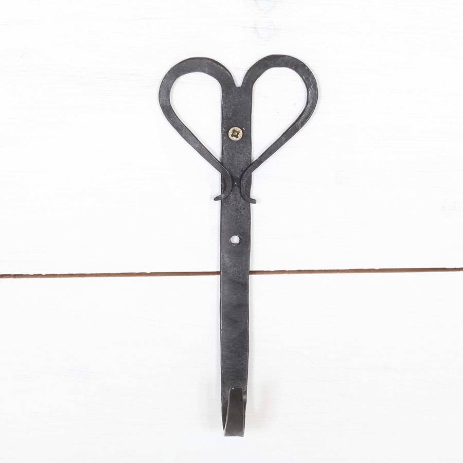 Single Black Scissor Heart Wall Hook By Red Berry Apple