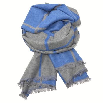 Cashmere Blend Check Reversible Blanket Scarf, 9 of 12