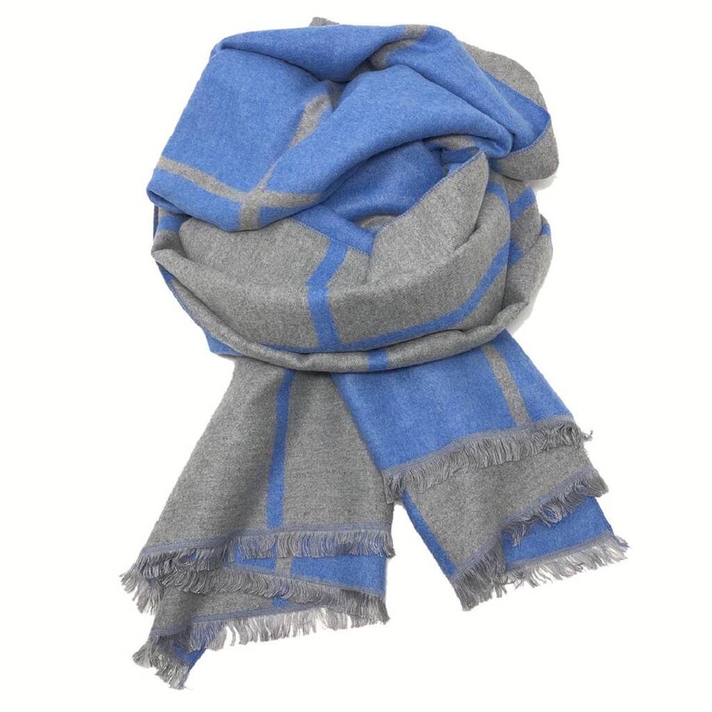 Cashmere Blend Check Reversible Blanket Scarf By Lovethelinks ...