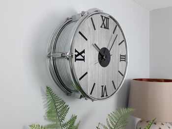 Large 15'' Chrome Real Drum Wall Clock, 2 of 7