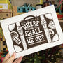Where Shall We Go? Travel Inspired A4 Linocut Print, thumbnail 1 of 5