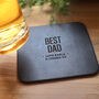 Personalised Best Dad Leather Coaster Set, thumbnail 5 of 9