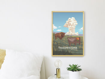 Yellowstone National Park USA Travel Poster Art Print, 2 of 8