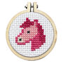 Welcome To The Pink Pony Club! Pony Mini Matchbox Cross Stitch Kit, thumbnail 5 of 6