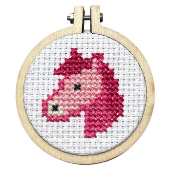 Welcome To The Pink Pony Club! Pony Mini Matchbox Cross Stitch Kit, 5 of 6