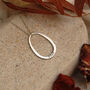 Organic Oval Personalised Necklace In Silver Or Gold, thumbnail 3 of 6