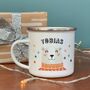 Christmas Enamel Mug With Winter Bear, thumbnail 1 of 4