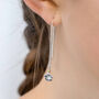 Sterling Silver Flower Threader Earrings, thumbnail 1 of 6