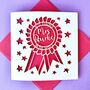 Personalised Rosette Teacher's Thank You Card, thumbnail 1 of 5