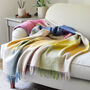 Bright And Beige Check Wool Throw, thumbnail 2 of 3