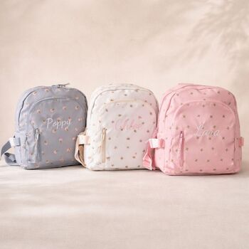 Personalised Embroidered Ditsy Floral Girls Rounded Backpack, 2 of 5