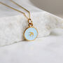 Small Swallow Enamel Necklace Gold Vermeil, thumbnail 1 of 7