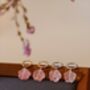 Carved Botan Cherry Quartz Earrings, thumbnail 6 of 11