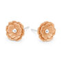 Sterling Silver And Rose Gold August Birth Flower Stud Earrings – 7mm, thumbnail 5 of 10