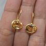 Citrine Earrings: Dangle Drop, Silver Or Gold, November Birthstone, thumbnail 4 of 9