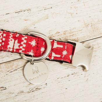 Christmas Red Festive Dog Collar Bow Tie Lead Gift Set, 3 of 6
