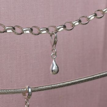 Sterling Silver Teardrop Charm, 3 of 7
