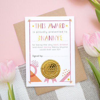 Best Nanny Mother's Day Certificate Card, 6 of 10